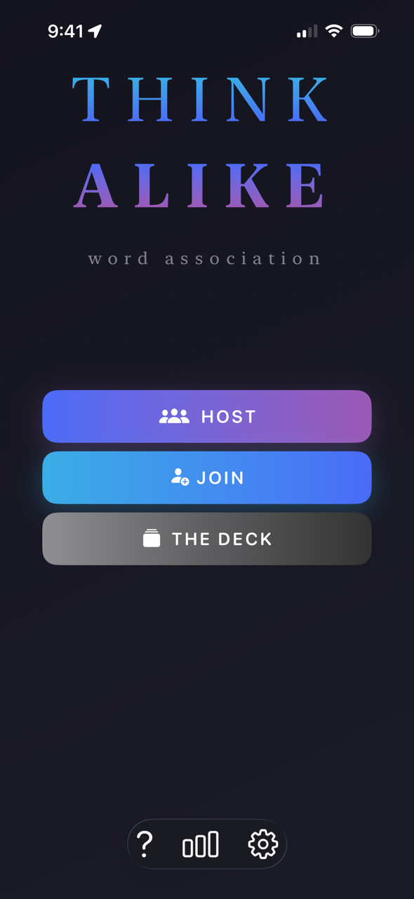 ThinkAlike home screen
